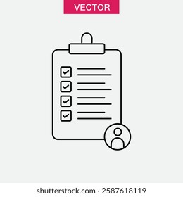 Personal assessment icon, vector simple linear illustration for web and app..eps