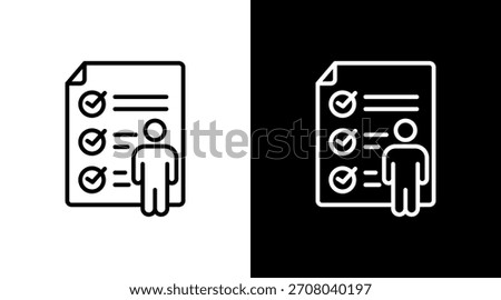 Personal Assessment White Icon Set Design