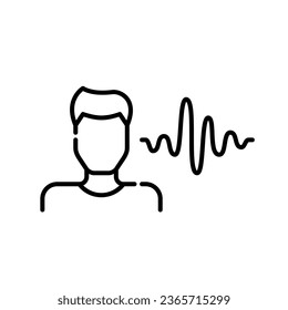 Asistente personal. Inteligencia artificial con reconocimiento de voz. Icono masculino. Icono perfecto de píxeles