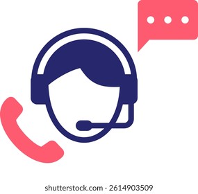 Personal Assistant Icon Fill Vector Illustration