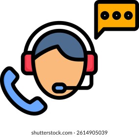 Personal Assistant Icon Lineal Color Vector Illustration