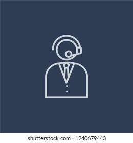 Personal assistant icon. Trendy flat vector line Personal assistant icon on dark blue background from Artificial Intelligence, Future Technology collection. 