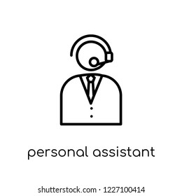 personal assistant icon. Trendy modern flat linear vector personal assistant icon on white background from thin line Artificial Intelligence, Future Technology collection, outline vector illustration