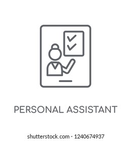 Personal Assistant Linear Icon. Modern Outline Personal Assistant Logo Concept On White Background From Artificial Intellegence And Future Technology Collection.