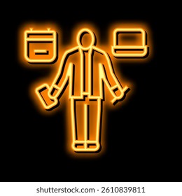 personal assistant neon light sign vector. personal assistant illustration