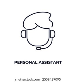 personal assistant outline icon. Linear vector from ai and tech concept. Thin line personal assistant icon isolated on white background