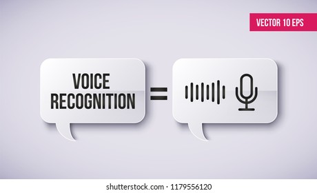 Asistente personal y concepto de reconocimiento de voz en una burbuja de habla. Concepto de tecnologías inteligentes de ondas sonoras.