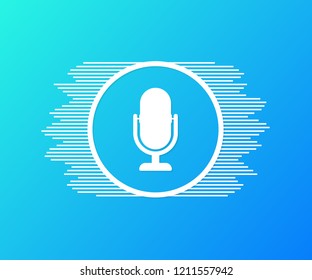 Personal assistant and voice recognition concept flat vector stock illustration of sound symbol intelligent technologies