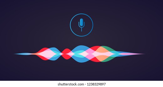 Personal Assistant And Voice Recognition Concept Gradient Logo. Vector Illustration Of Soundwave Intelligent Technologies. 