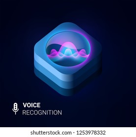 Personal Assistant Voice Recognition Concept. Artificial Intelligence Technologies. Sound Wave Logo Concept For Voice Recognition Application, Website Background Or Home Smart System Assistant. Vector