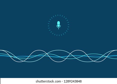 Personal assistant and voice recognition concept. Vector illustration of soundwave intelligent technologies. 