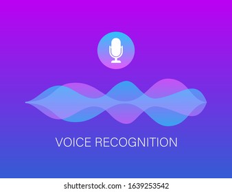 Personal assistant and voice recognition concept gradient vector illustration of soundwave intelligent technologies. Vector stock illustration.