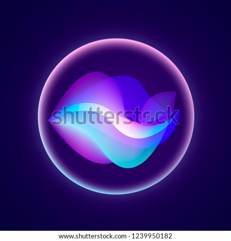 Personal assistant and voice recognition concept gradient. Vector illustration of soundwave