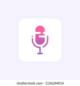 Personal assistant and voice recognition vector illustration of soundwave intelligent technologies. Icon microphone button