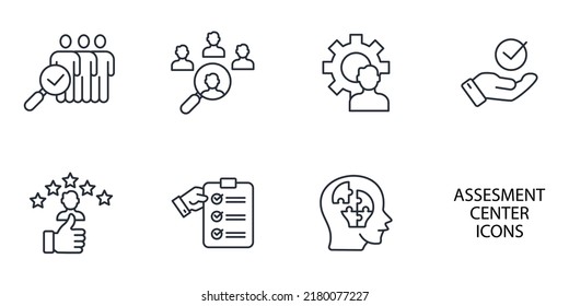 personal audit and assessment center Human resources icons set . personal audit and assessment center Human resources pack symbol vector elements for infographic web