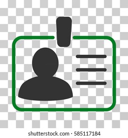 Personal Badge icon. Vector illustration style is flat iconic bicolor symbol, green and gray colors, transparent background. Designed for web and software interfaces.