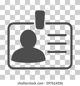 Personal Badge icon. Vector illustration style is flat iconic symbol, gray color, transparent background. Designed for web and software interfaces.