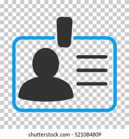 Personal Badge icon. Vector pictogram style is a flat bicolor symbol, blue and gray colors, chess transparent background. Designed for software and web interface toolbars and menus.