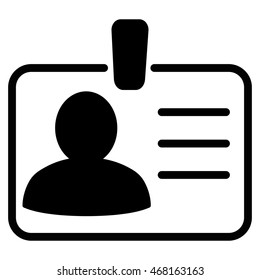 Personal Badge icon. Vector style is flat iconic symbol with rounded angles, black color, white background.