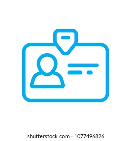 Personal badge line vector icon. Symbol from set Icons for your interface. Isolated on white background