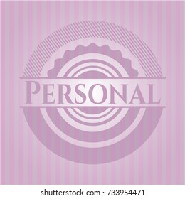 Personal badge with pink background