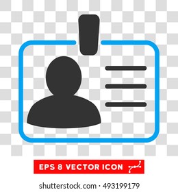 Personal Badge vector icon. Image style is a flat blue and gray icon symbol.