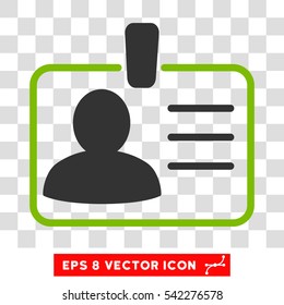 Personal Badge vector icon. Image style is a flat eco green and gray iconic symbol.