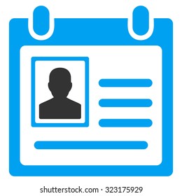 Personal Badge vector icon. Style is bicolor flat symbol, blue and gray colors, rounded angles, white background.