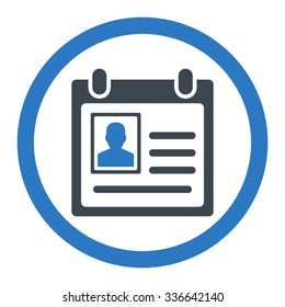 Personal Badge vector icon. Style is bicolor flat rounded symbol, smooth blue colors, rounded angles, white background.