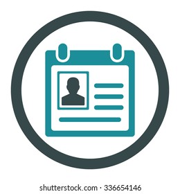 Personal Badge vector icon. Style is bicolor flat rounded symbol, soft blue colors, rounded angles, white background.