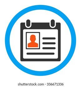 Personal Badge vector icon. Style is flat rounded symbol, bright colors, rounded angles, white background.
