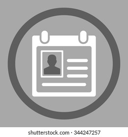 Personal Badge vector icon. Style is bicolor flat rounded symbol, dark gray and white colors, rounded angles, silver background.