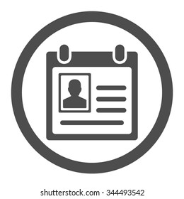 Personal Badge vector icon. Style is flat rounded symbol, gray color, rounded angles, white background.