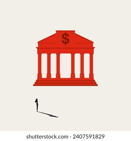 Concepto de vector de banca personal. Símbolo de respeto, autoridad, poder de la institución financiera. Ilustración de eps10 de diseño mínimo