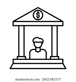 Personal Banking Vector Line Icon Design