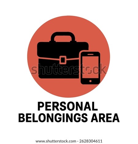 Personal belongings area icon vector design for business and office use with briefcase and phone 100
