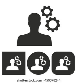 Personal - black and white icons. Vector illustration.