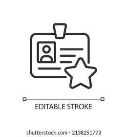 Personal bonus pixel perfect linear icon. Honor employee outstanding contribution. Individual reward. Thin line illustration. Contour symbol. Vector outline drawing. Editable stroke. Arial font used