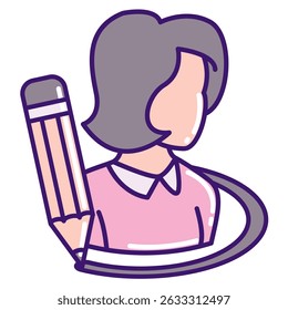 Personal Boundaries icon represented by circle around women Lineal Color style.
