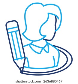 Personal Boundaries icon represented by circle around women Dual Line style.