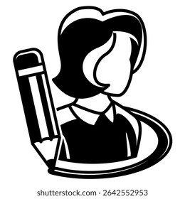 Personal Boundaries icon represented by circle around women Black Filled style.