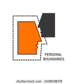 Personal Boundaries Icon. Two People Face To Face. Vector Illustration