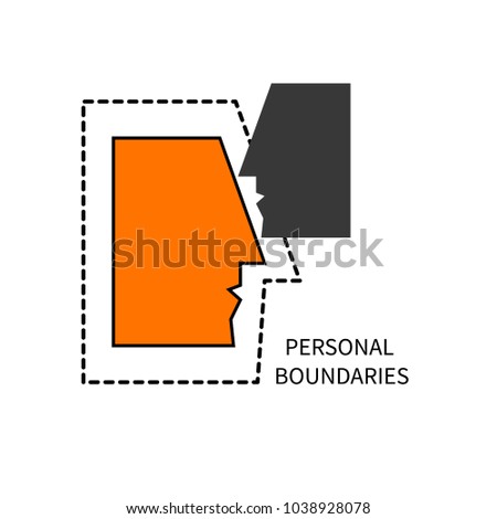 Personal boundaries icon. Two people face to face. Vector illustration
