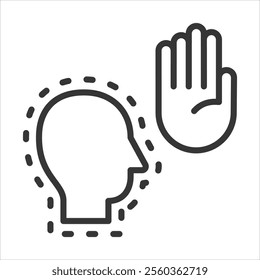 Personal Boundaries Outline Icon Vector Illustration