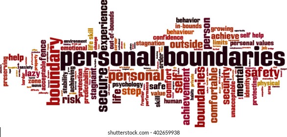 Personal Boundaries Word Cloud Concept. Vector Illustration