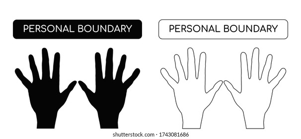Personal boundary. The limit line as a protection of personal space. vector illustration. concept of social distance vector illustration in flat style. for blogs, articles, and social networks