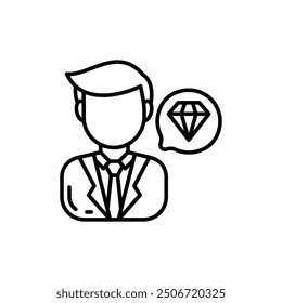 Personal Brand Outline Icon, Vector illustration