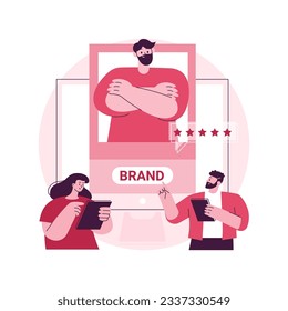 Persönliches Branding abstraktes Konzept, Vektorgrafik. Selbstpositionierung, individuelle Markenstrategie, Aufbau und Förderung Ihrer persönlichen Marke, Profil der sozialen Medien, Blog, abstrakte Reputation.