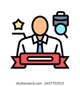 personal branding for candidates head hunting color icon vector. personal branding for candidates head hunting sign. isolated symbol illustration