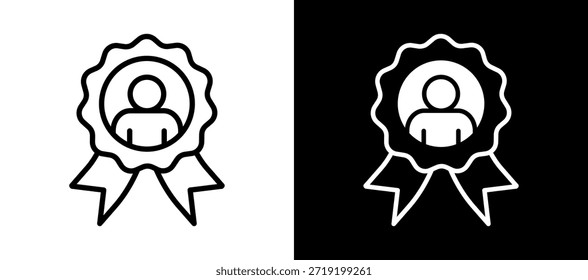 Personal Branding Icon whiteblack Vector Illustration